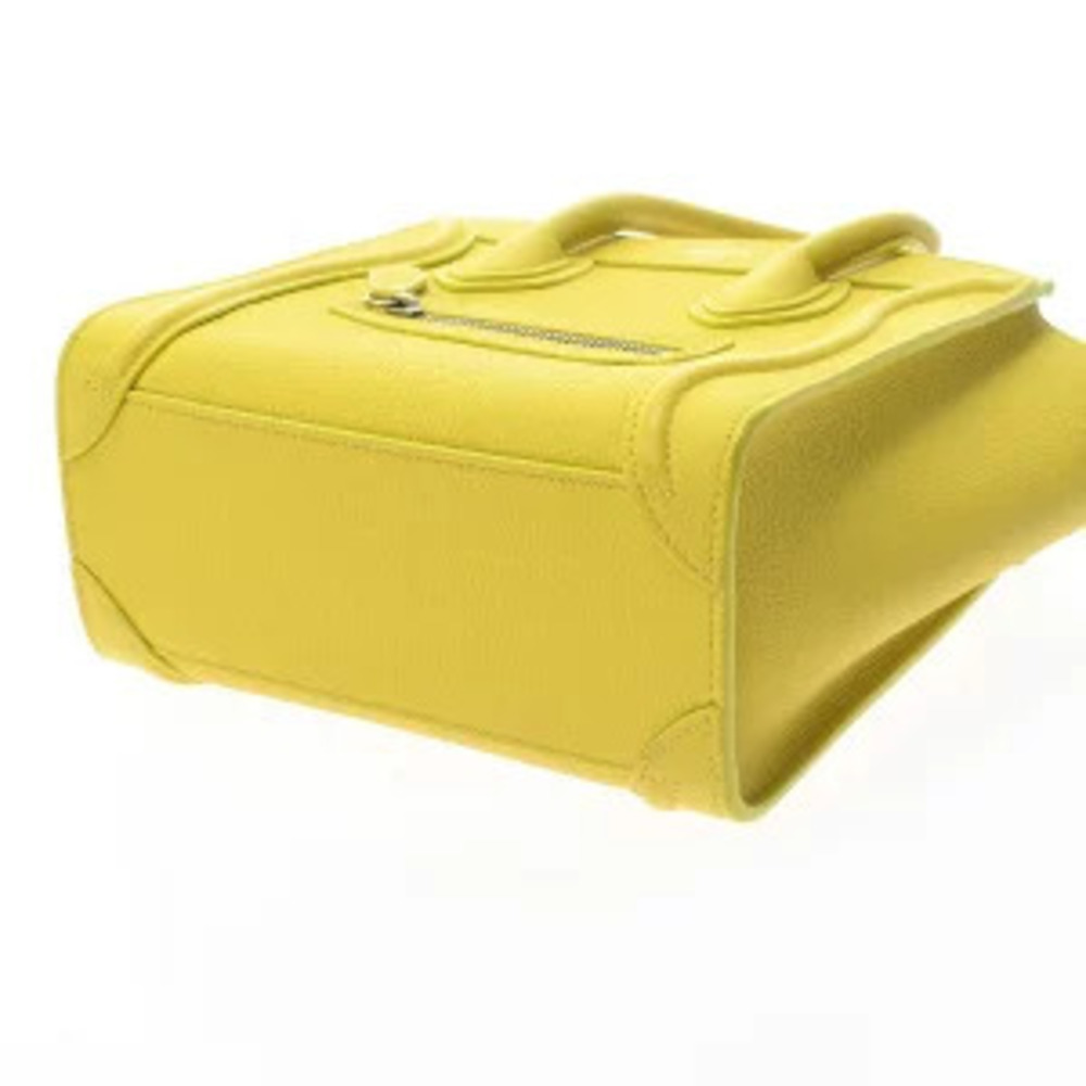 Celine Luggage Shopper Yellow Drummed Calf Leather Handbag - Picture 4 of 9
